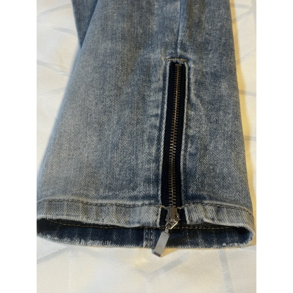 White House Black Market Jeans Womens 6 Blue Capri Y2K Style Zip Hem - Picture 3 of 15